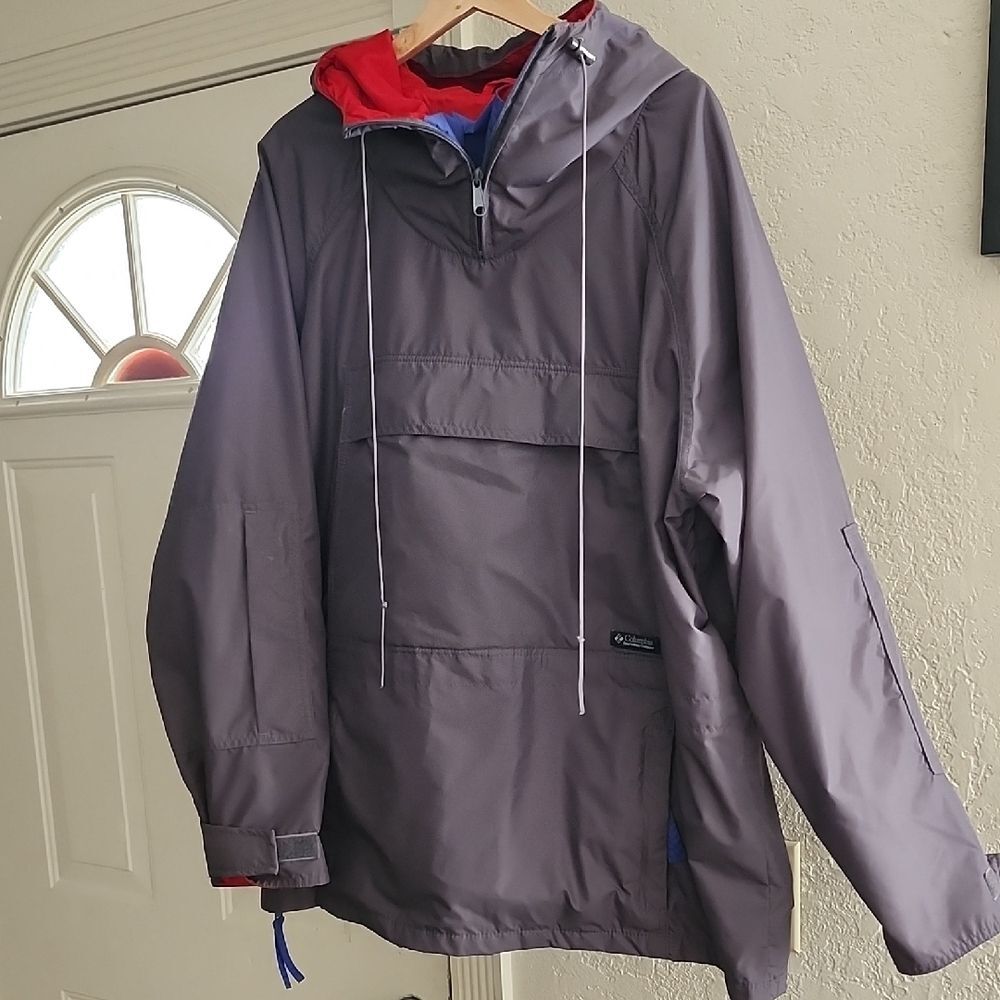 Columbia Gray and Red Pullover Jacket